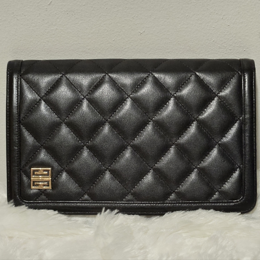 Givenchy Quilted Leather Clutch with COA